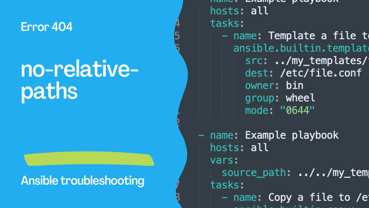 Ansible troubleshooting - Error 404: no-relative-paths