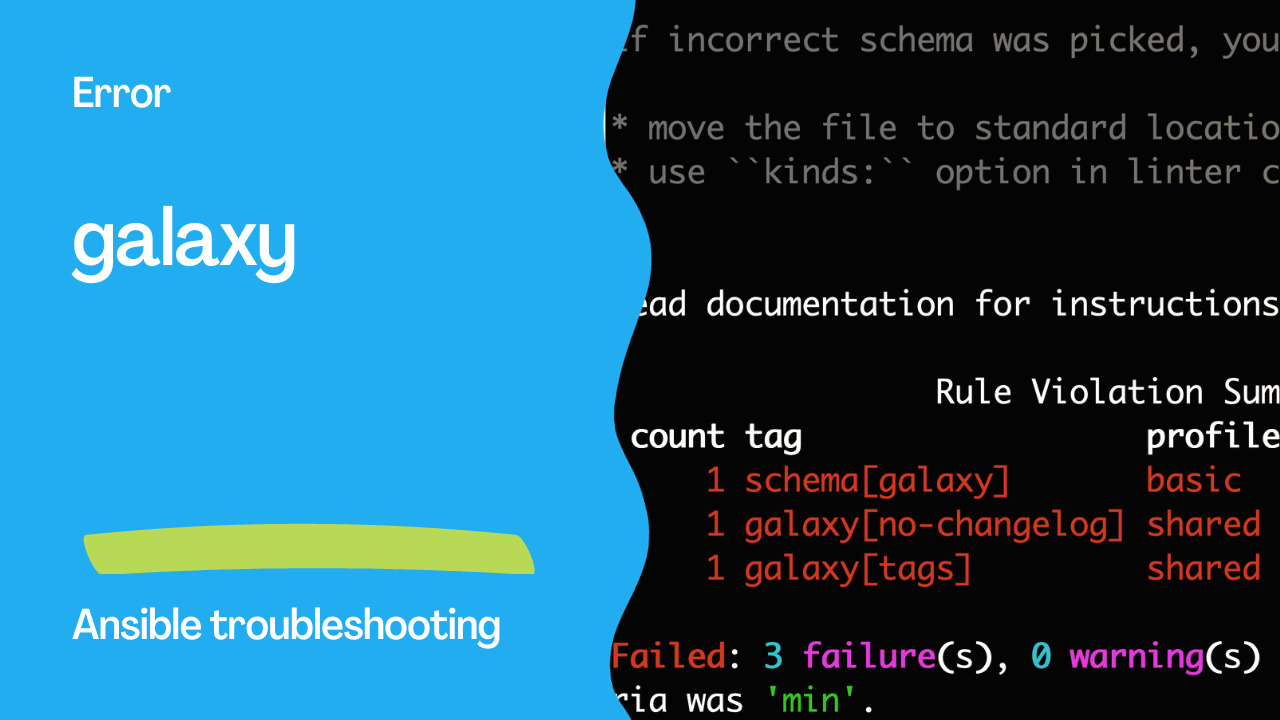 Ansible troubleshooting - Error galaxy