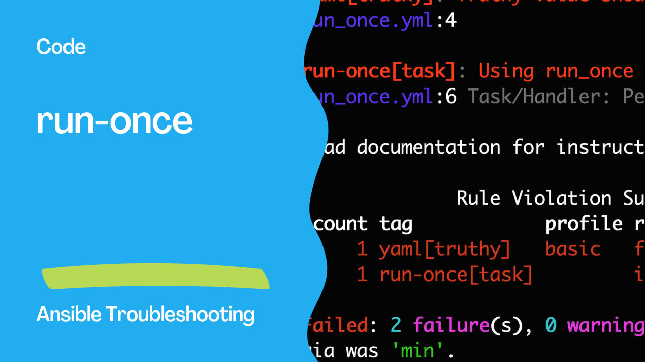 Ansible troubleshooting - Error run-once