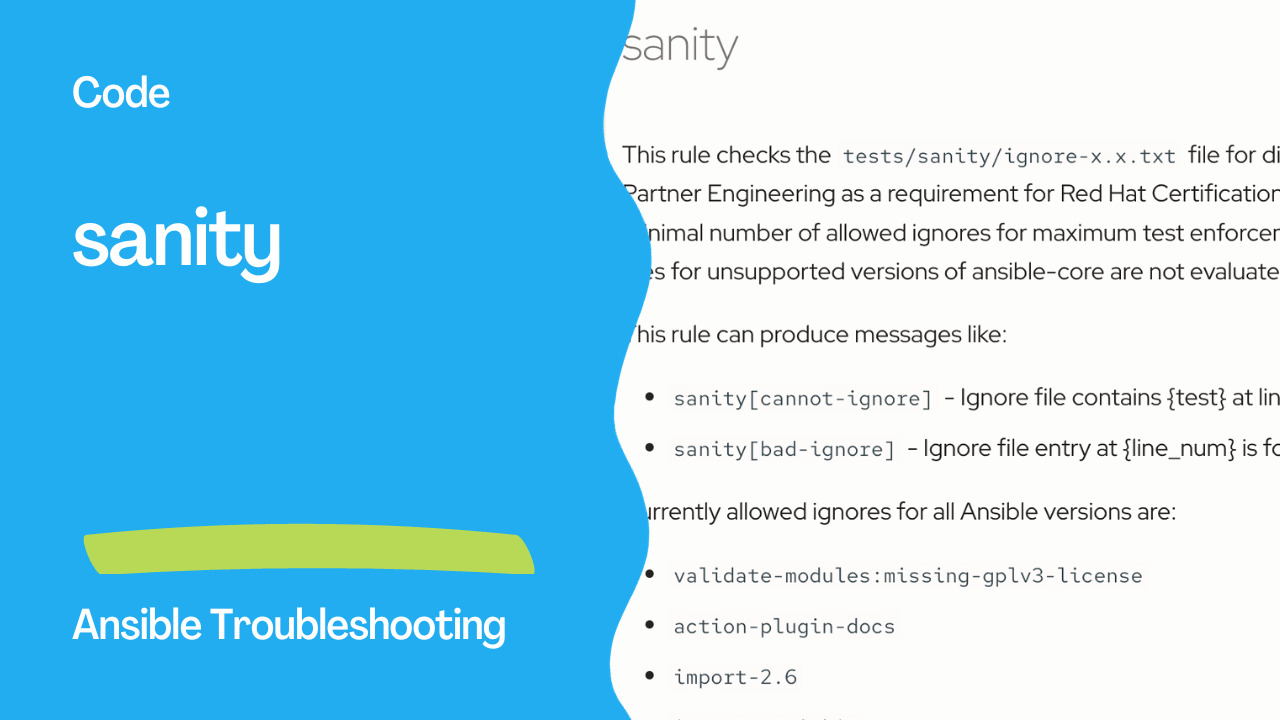 Ansible troubleshooting - Error sanity