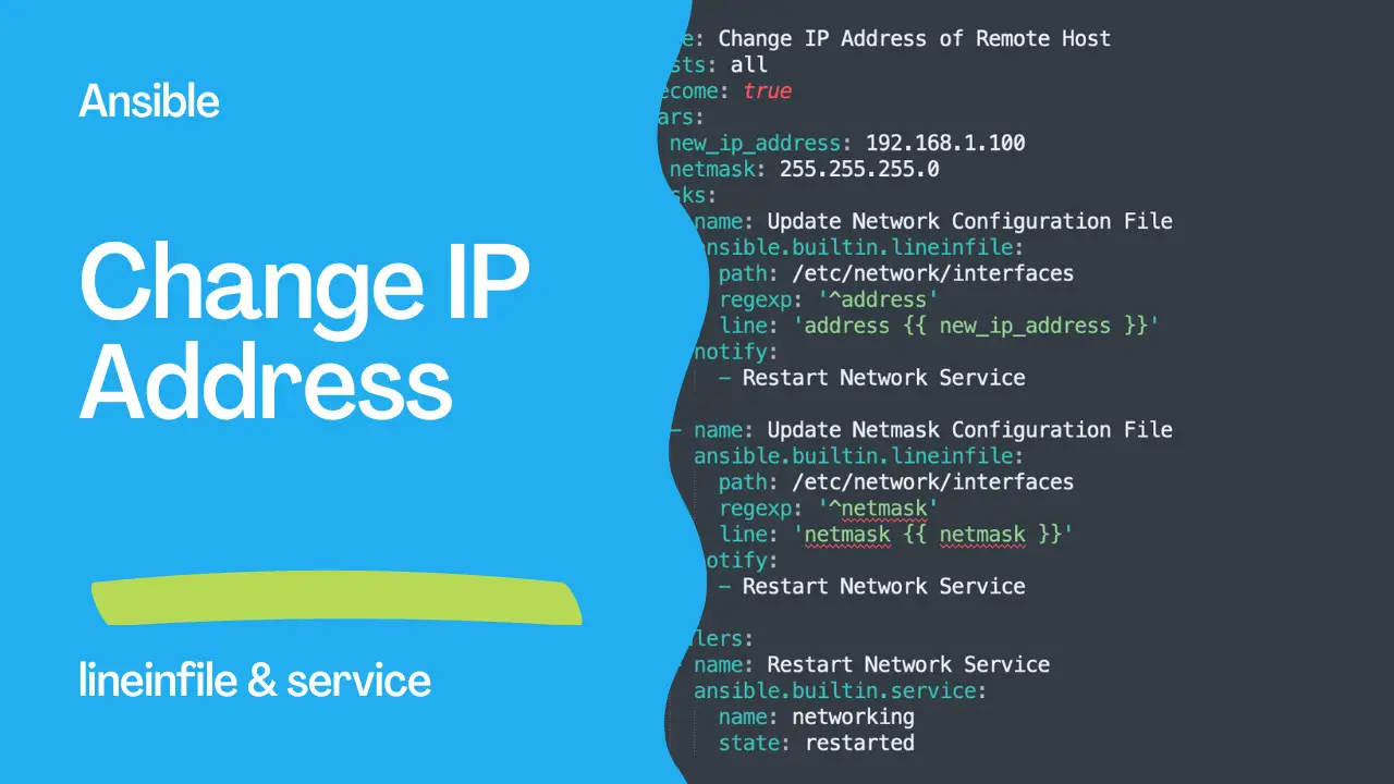 Edit single-line text - Ansible Playbook for Changing IP Address of Remote Hosts