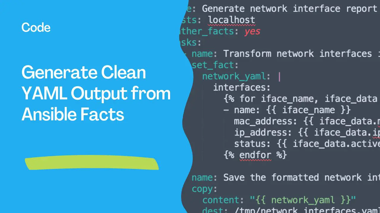 Generate Clean YAML Output from Ansible Facts