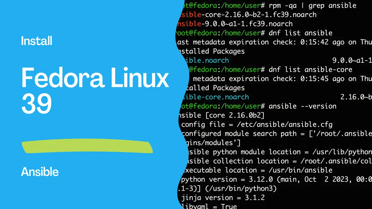 How to install Ansible in Fedora 39 - Ansible install