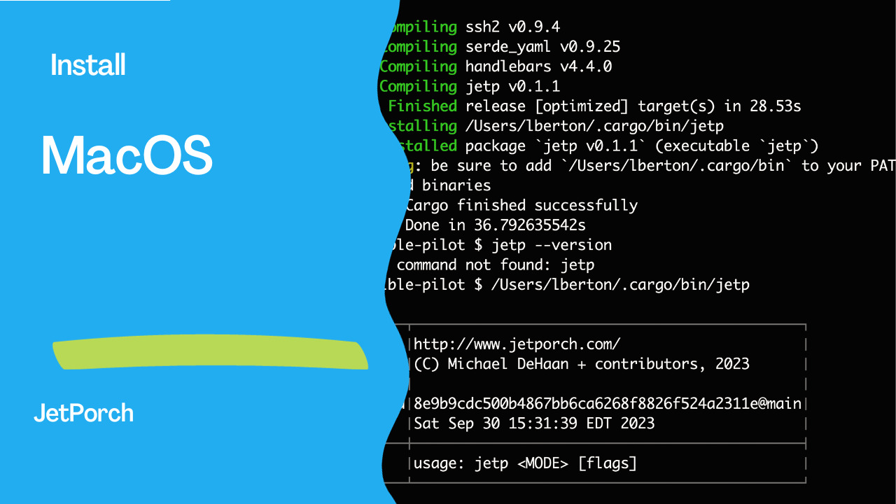 Installing JetPorch via Packages on macOS