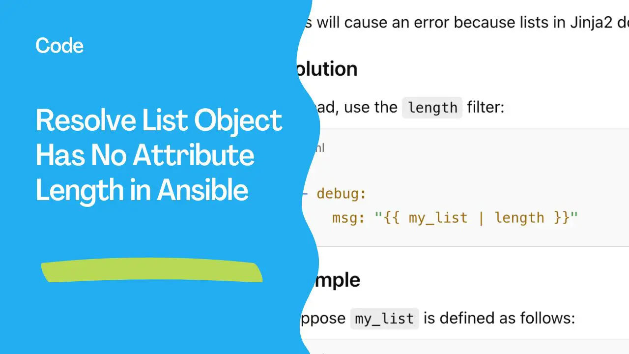 Resolve "List Object Has No Attribute Length" in Ansible