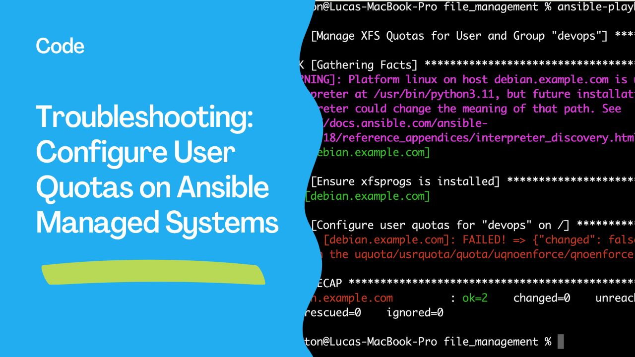 Troubleshooting: Configure User Quotas on XFS File Systems Using Ansible