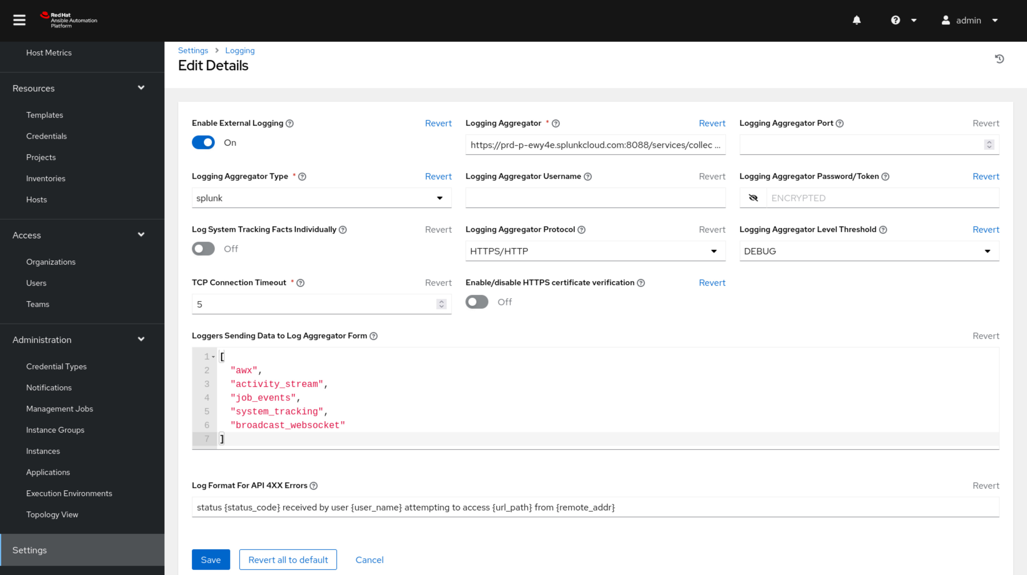 Automation Controller Splunk UI