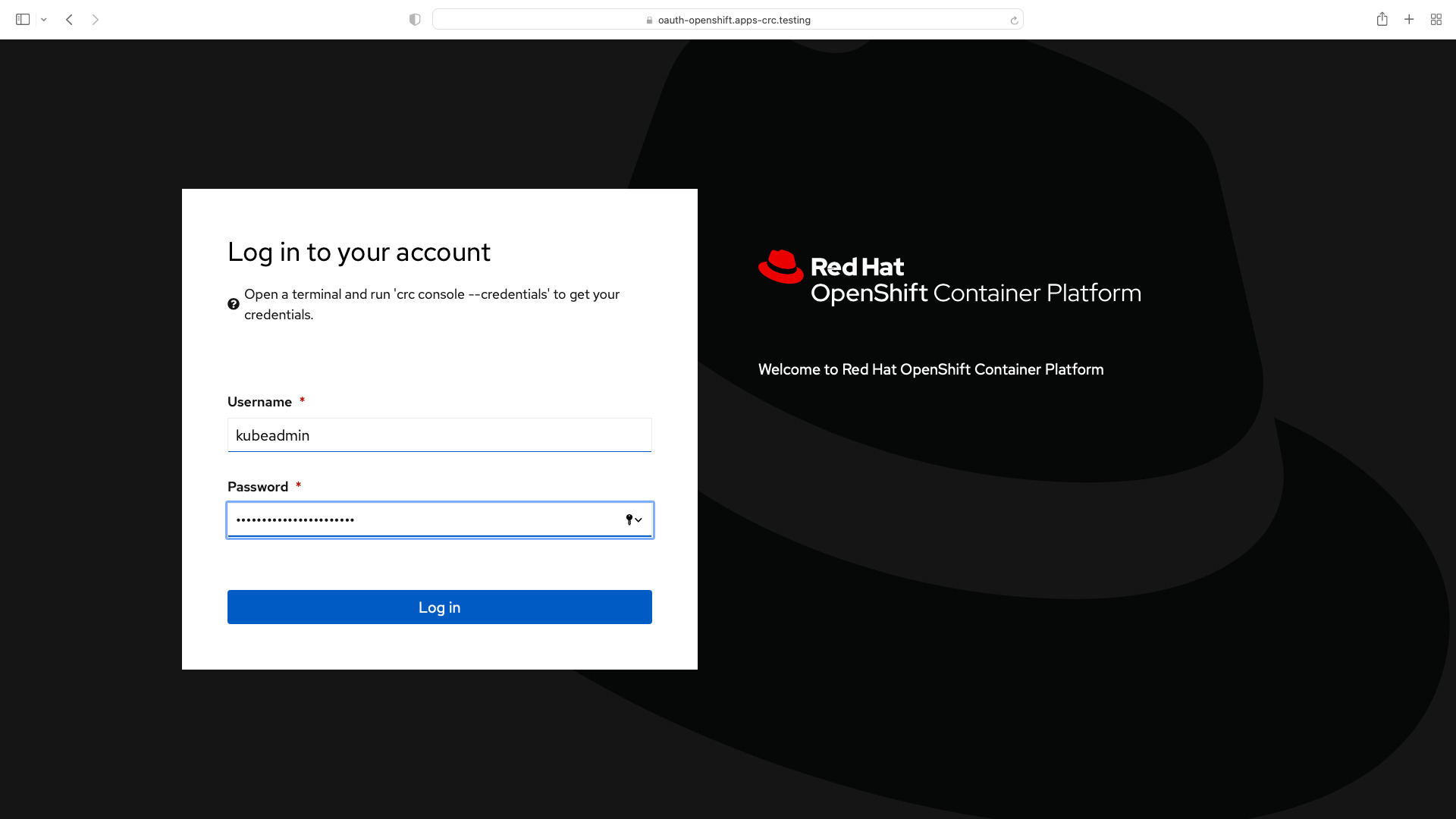 OpenShift (OCP) login