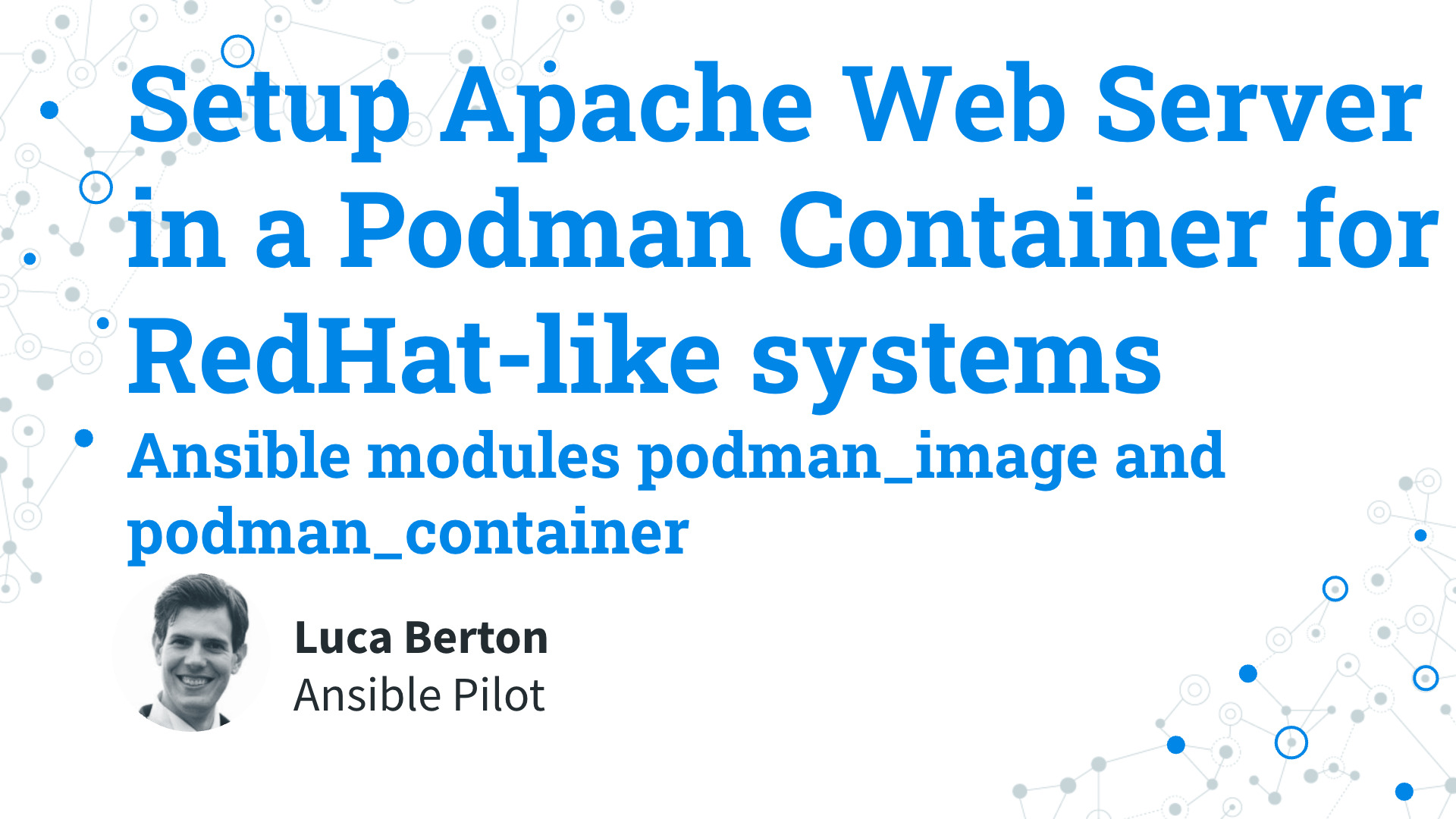 Deploy Apache HTTPD with Podman Using Ansible Playbook