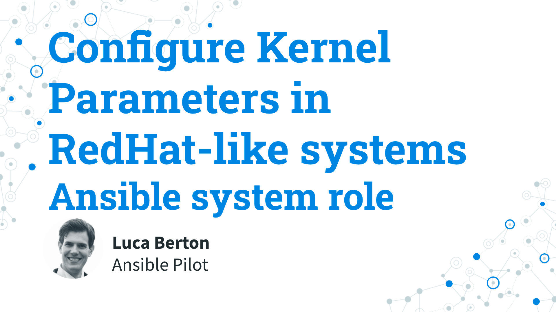 Configuring Kernel Parameters in RedHat-like Linux Systems with Ansible System Role