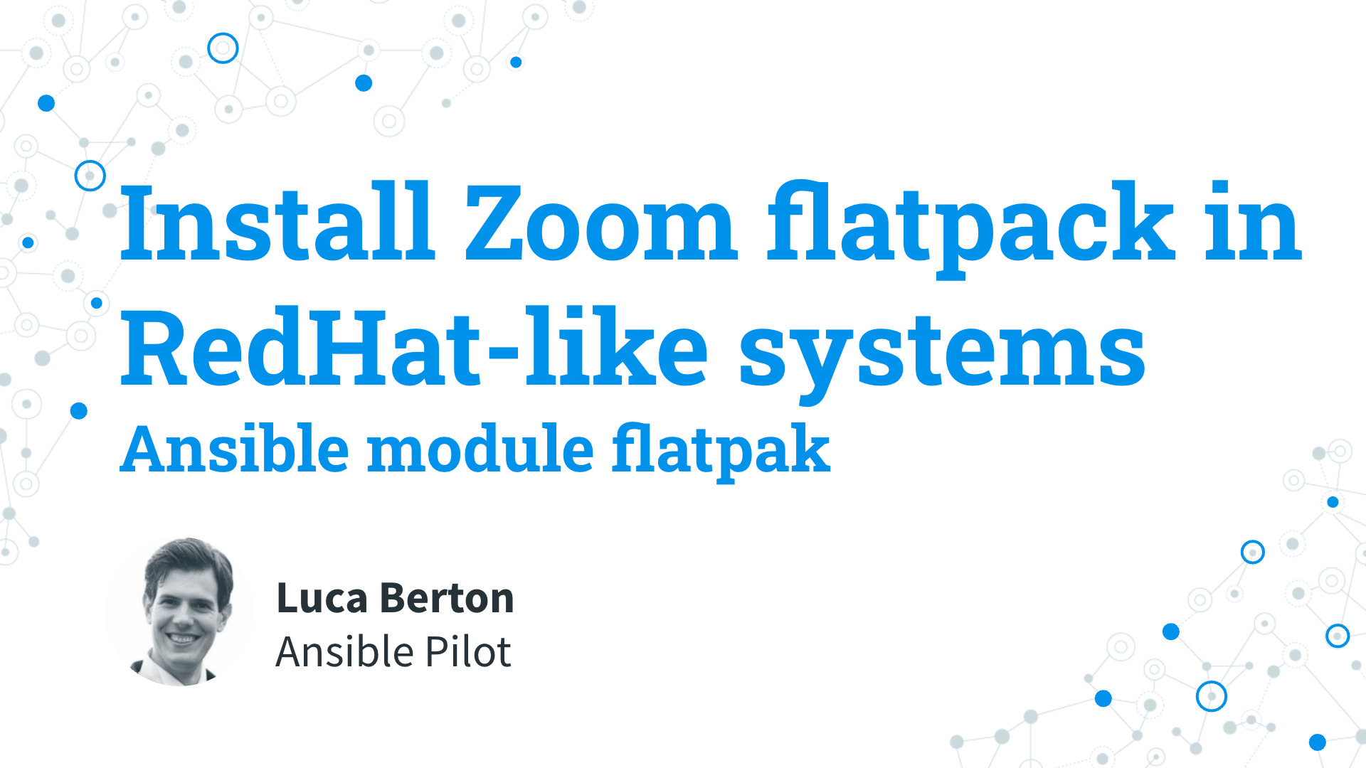 Install Zoom flatpak in RedHat-like systems - Ansible module flatpak