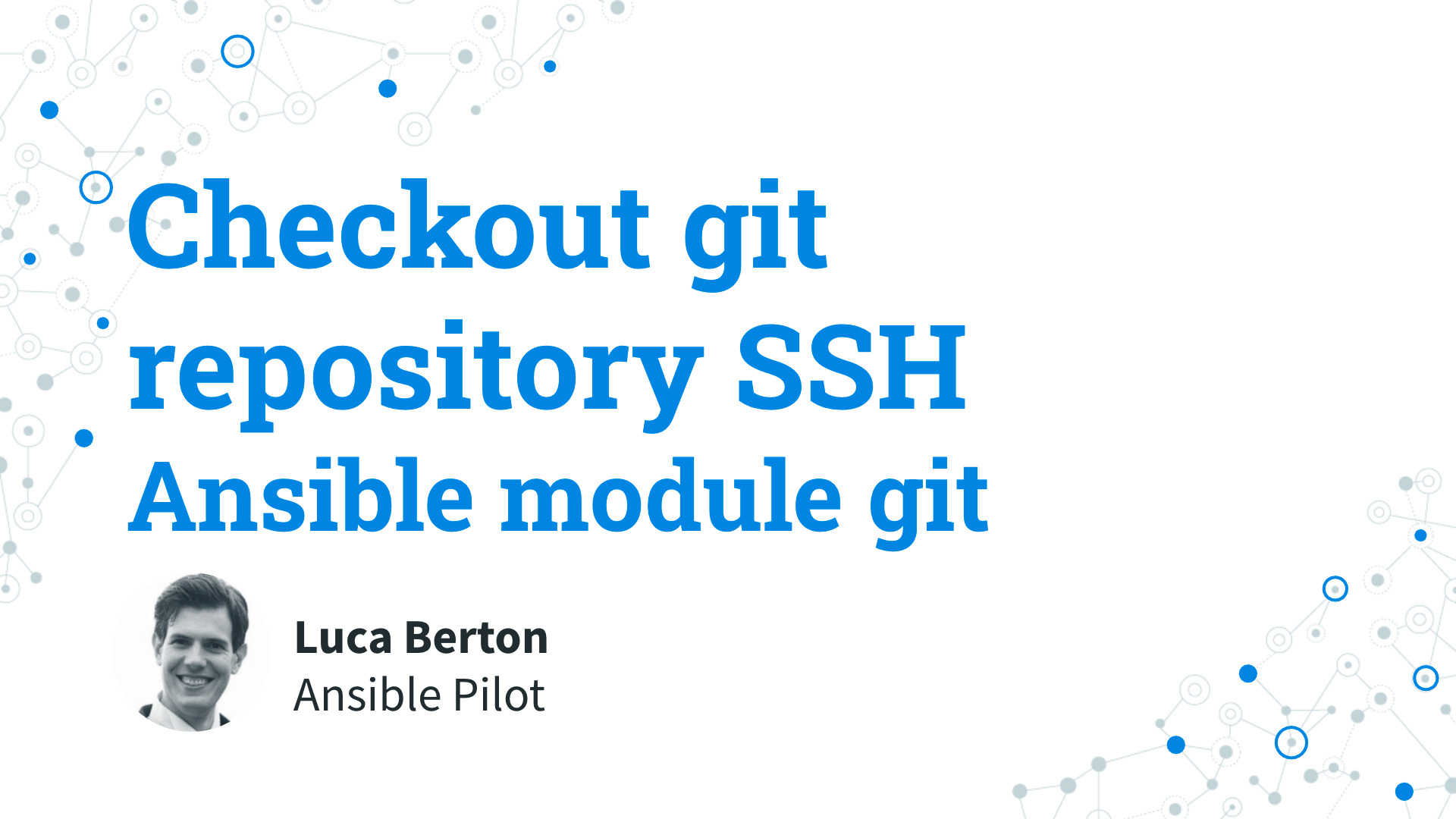 Checkout git repository via SSH - Ansible module git