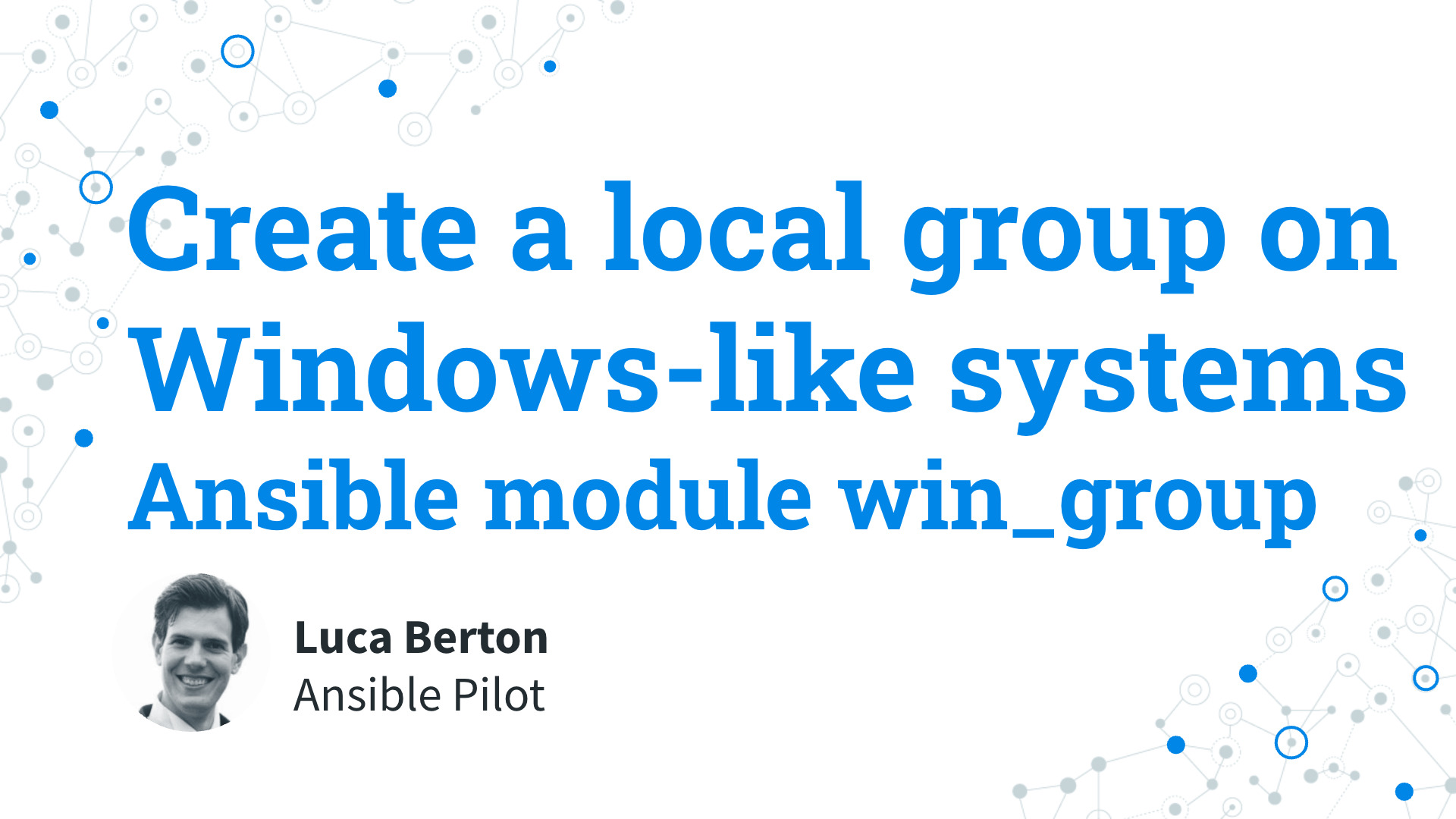 Create Local Groups on Windows with Ansible Playbooks