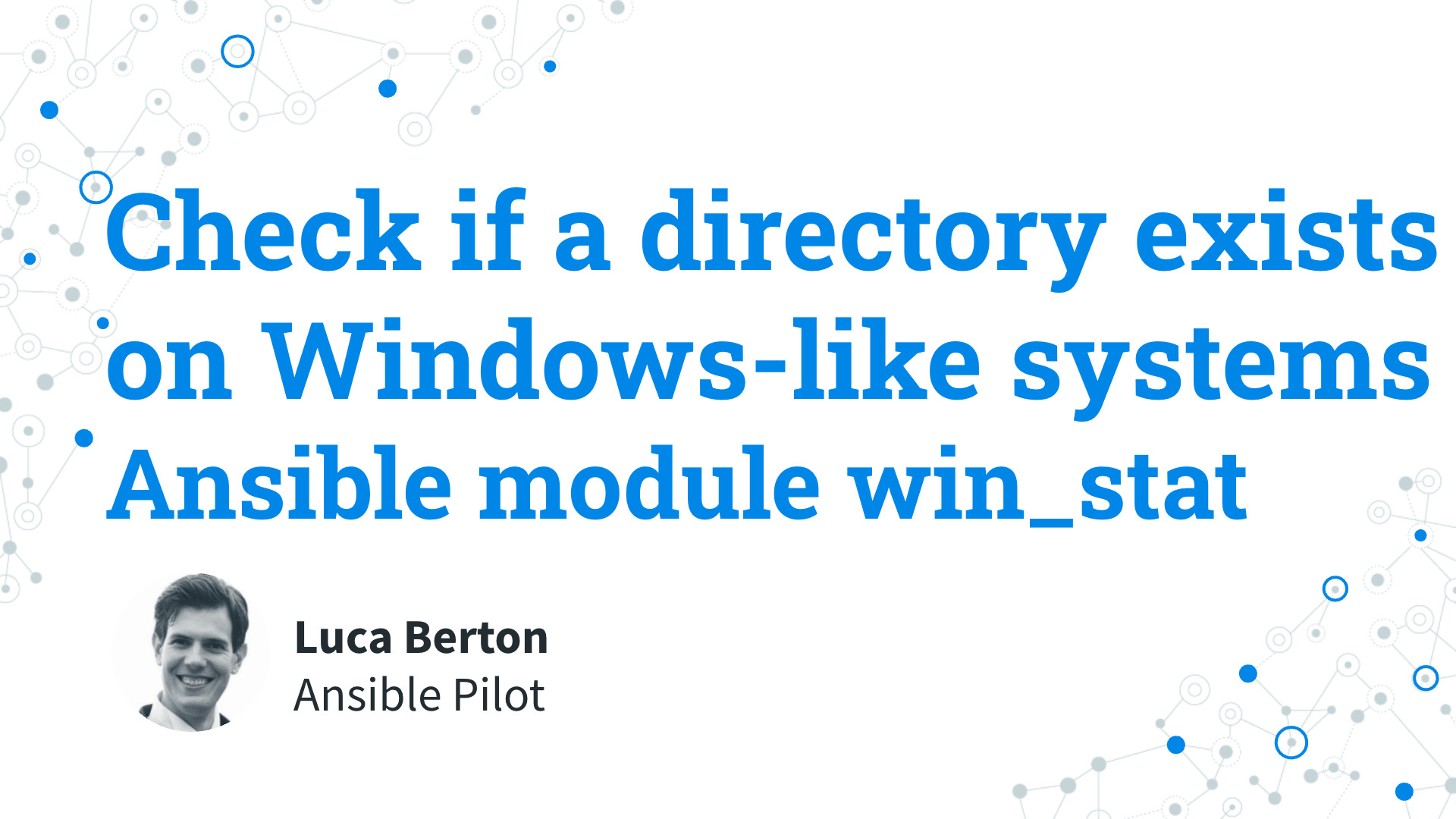 How to Check If a Directory Exists on Windows-like Systems with Ansible