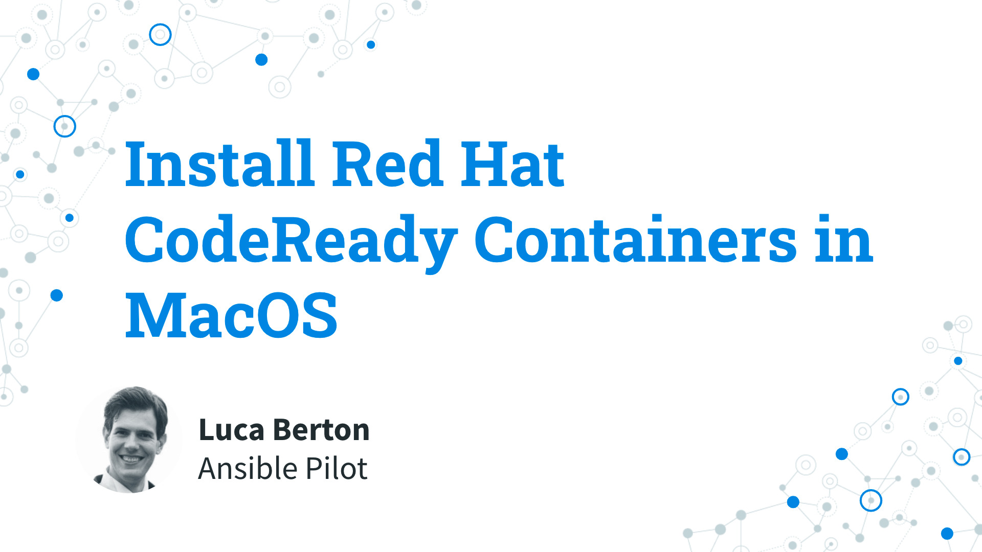 Install Red Hat CodeReady Containers to run OpenShift 4 in macOS