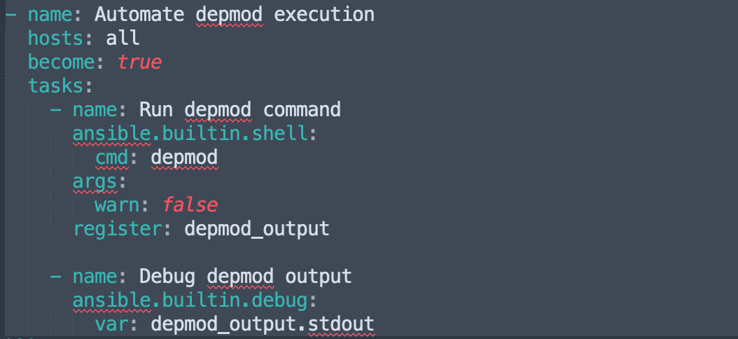 Automating depmod with Ansible