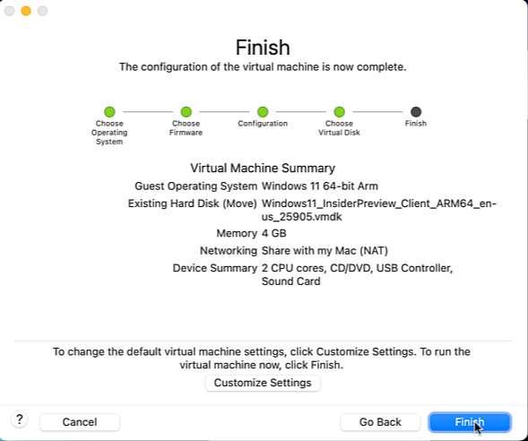 VMware Windows 11 settings