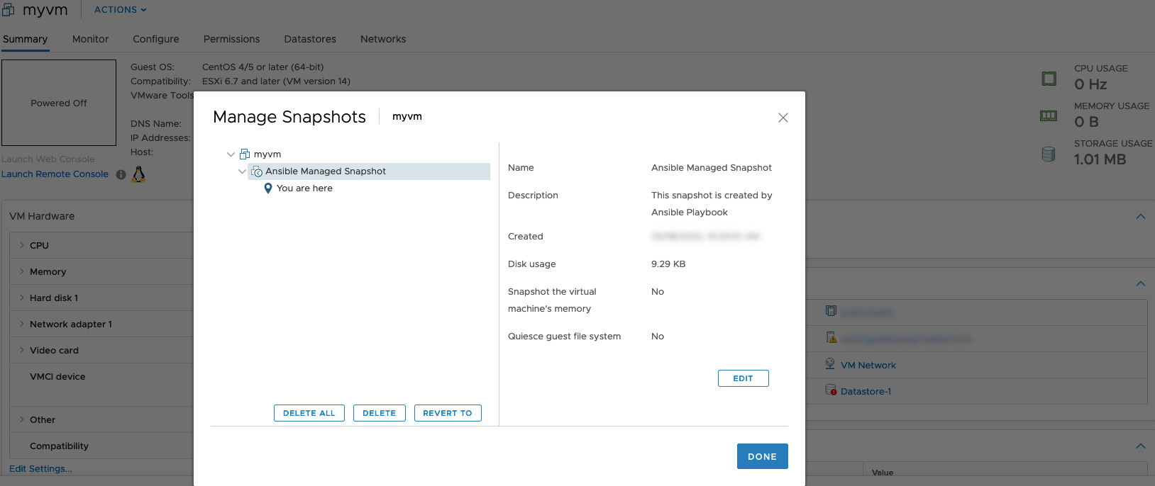 vmware_guest_snapshot after execution